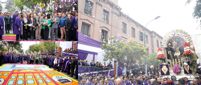 Se rinde tradicional homenaje a sagrada imagen del Se&ntilde;or de Los Milagros