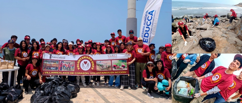 Voluntarios villarrealinos realizan limpieza de playa La Herradura