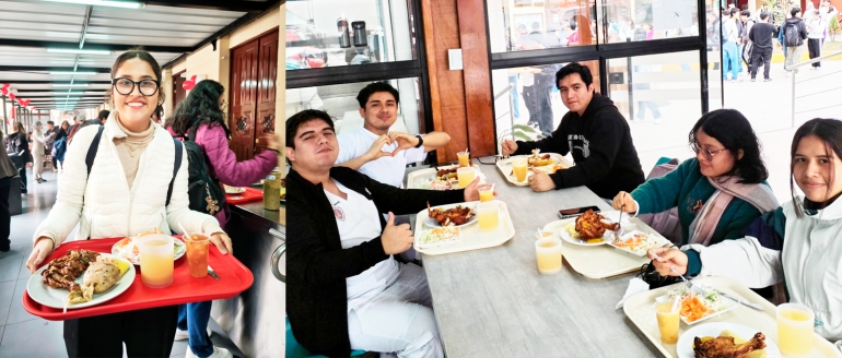 Estudiantes villarrealinos disfrutan exquisito almuerzo por Fiestas Patrias