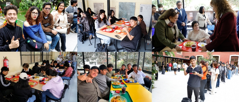 Almuerzo especial por Fiestas Patrias disfrutan estudiantes villarrealinos
