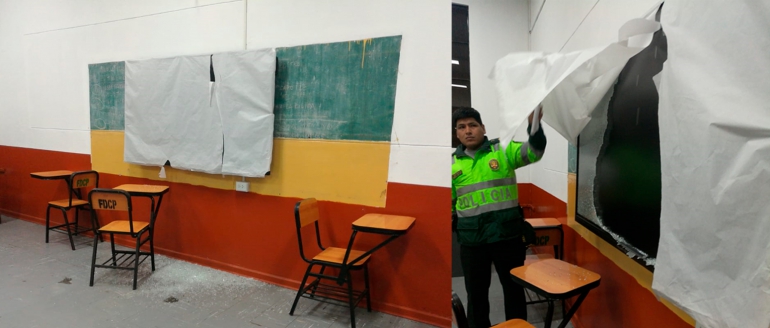Personas inescrupulosas vandalizan pantalla interactiva en nuestra universidad