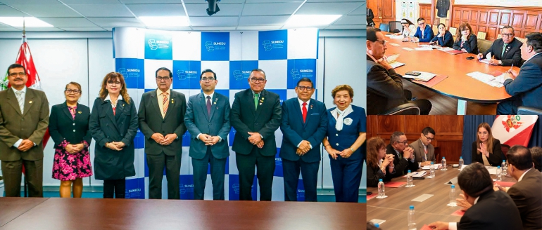 Rectora villarrealina se reúne con diputados y superintendente de Sunedu