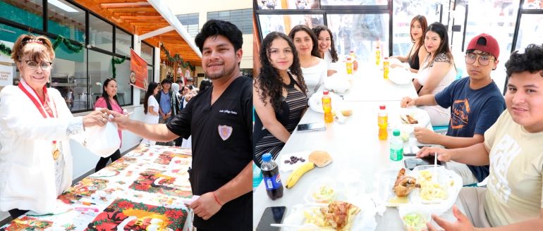 Almuerzo especial villarrealino por fiestas navide&ntilde;as disfrutan estudiantes