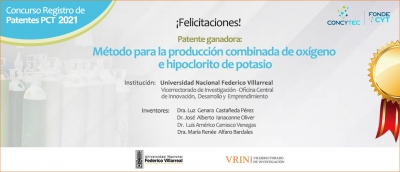Patente de la UNFV ser&aacute; registrada internacionalmente tras ganar concurso &ldquo;Registro de Patentes PCT 2021&rdquo; del CONCYTEC
