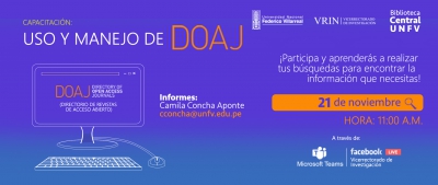 Capacitaci&oacute;n: Uso y Manejo de DOAJ