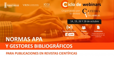 Ciclo de webinars sobre el uso de normas APA en su séptima edición y gestores bibliográficos para publicaciones científicas