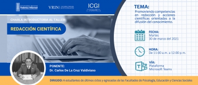 Charla introductoria al taller de Redacción Científica